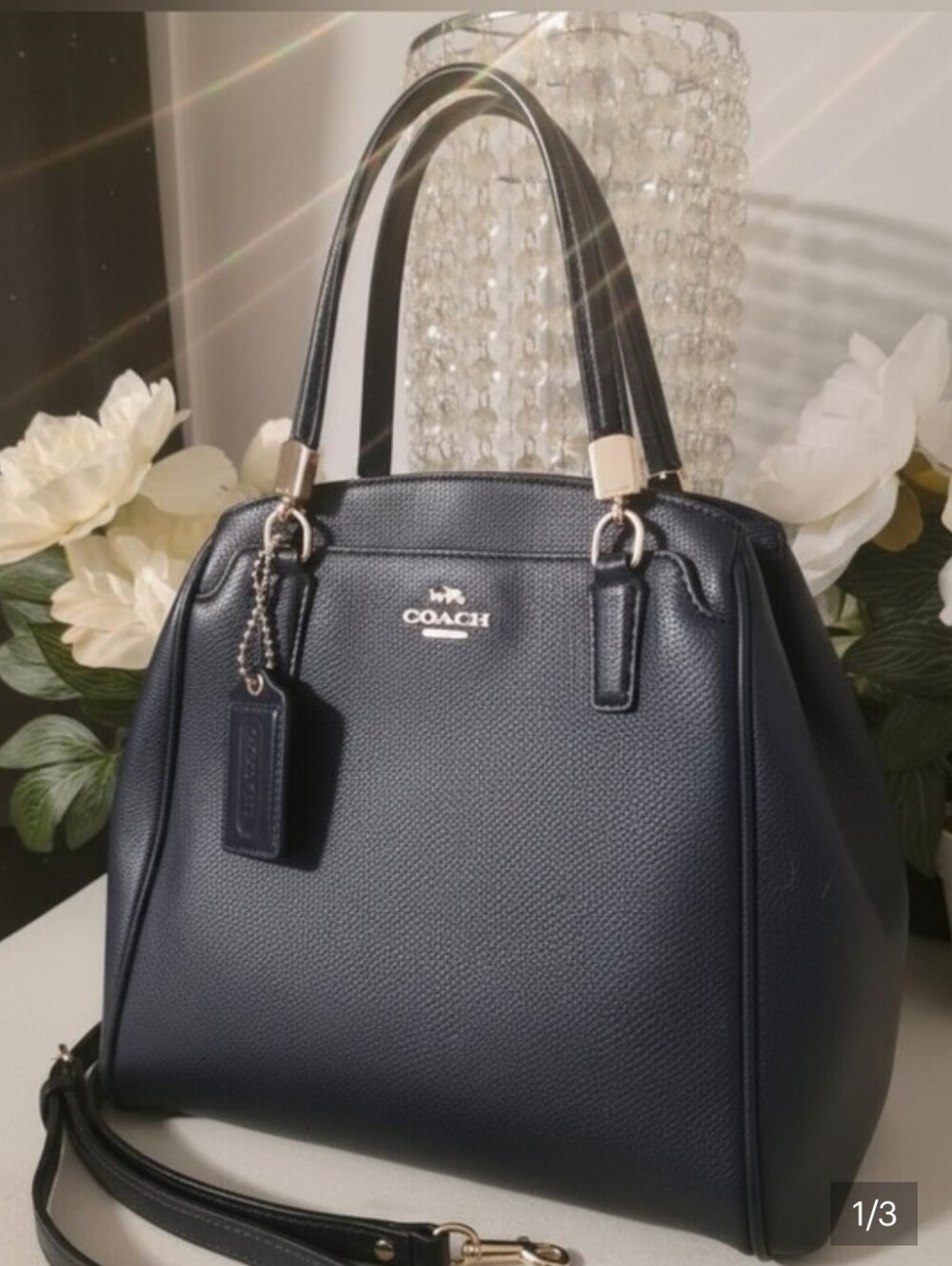 Coach Midnight Blue  Leather Handbag